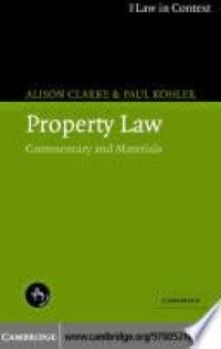 Property law, commentary and materials