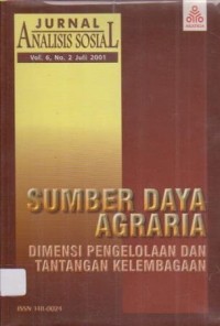 Sumber daya agraria dimensi pengelolaan dan tantangan kelembagaan